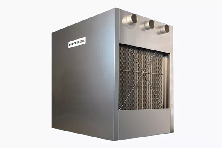 1900 kW baudelot ice water cooler NH3 pumped mode without water collection tank