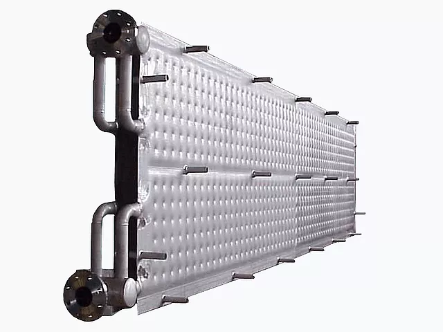 Single embossed pillow plate with TIG-edge welding